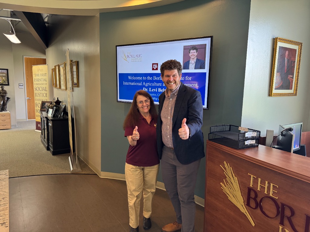 Dr. Levi Belnap and Dr. Elsa Murano at the Borlaug Institute